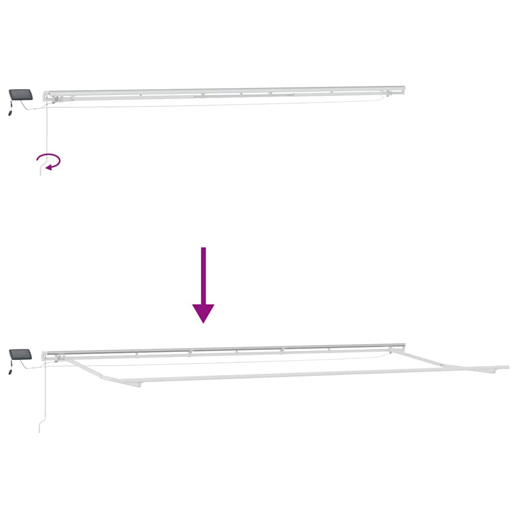 Markise mit Weiß 6 × 3,5 m Metall